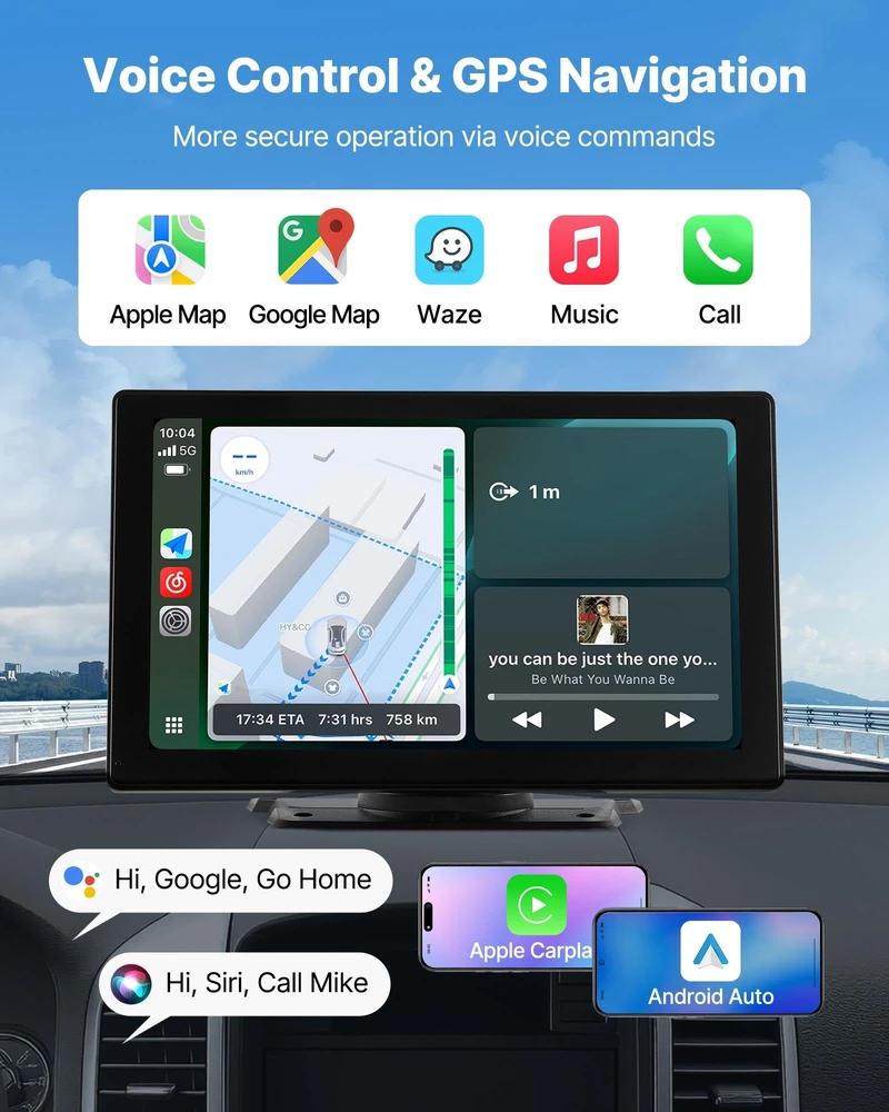 Automagnetola Vevor Automobilio stereo radijas su CarPlay ir kamera