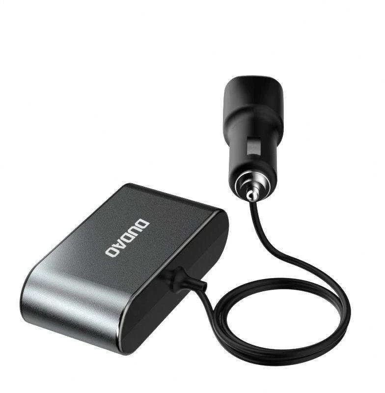 Dudao automobilinis įkroviklis 2x USB / 3x cigarečių žiebtuvėlio skirstytuvas juodas (R1Pro juodas)