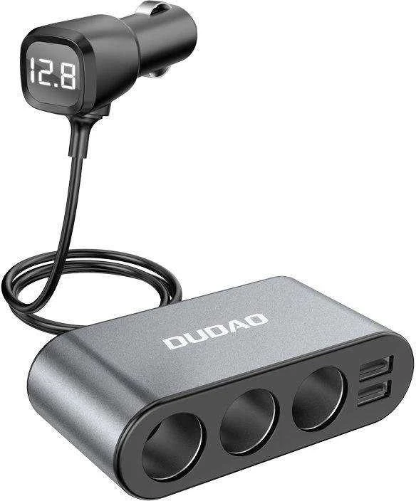 Dudao automobilinis įkroviklis 2x USB / 3x cigarečių žiebtuvėlio skirstytuvas juodas (R1Pro juodas)