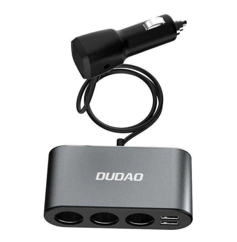 Dudao automobilinis įkroviklis 2x USB / 3x cigarečių žiebtuvėlio skirstytuvas juodas (R1Pro juodas)