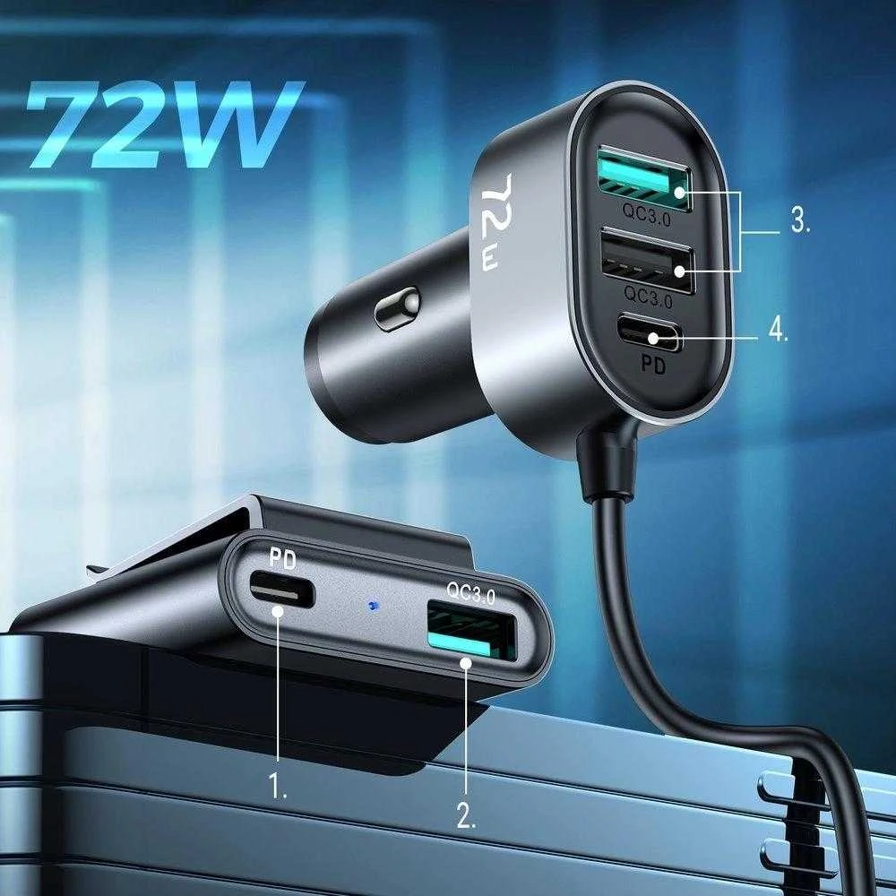 Automobilinis įkroviklis JOYROOM JR-CL05 72W (juodas)