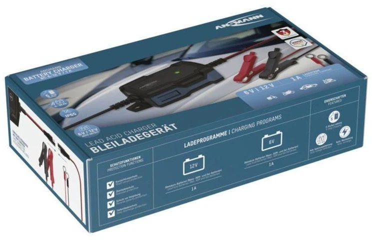 Ansmann 1001-0142 automobilio akumuliatoriaus įkroviklis 6 – 12 V Juoda