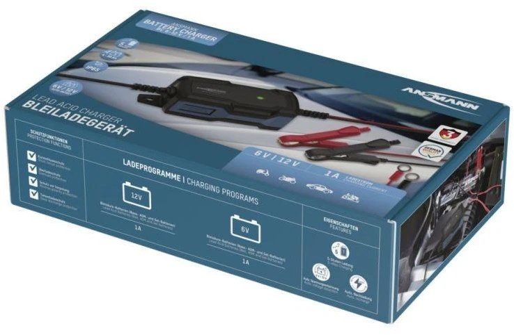 Ansmann 1001-0142 automobilio akumuliatoriaus įkroviklis 6 – 12 V Juoda