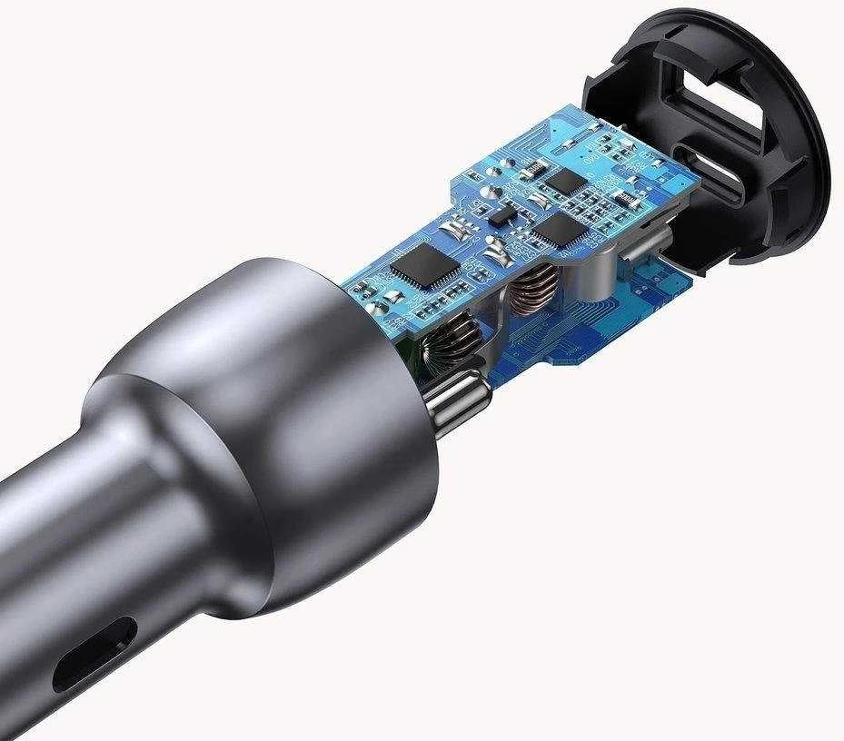 Automobilinis įkroviklis Ugreen CD213 USB-C/USB-A 36W pilkas