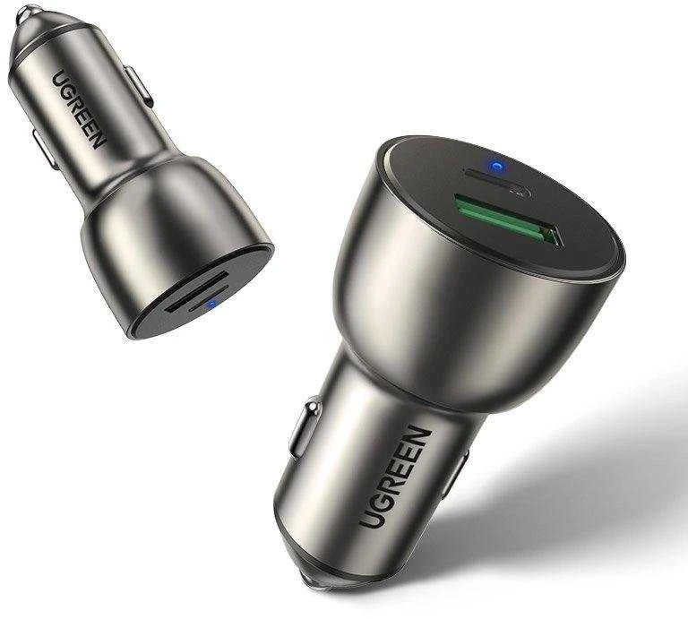 Automobilinis įkroviklis Ugreen CD213 USB-C/USB-A 36W pilkas