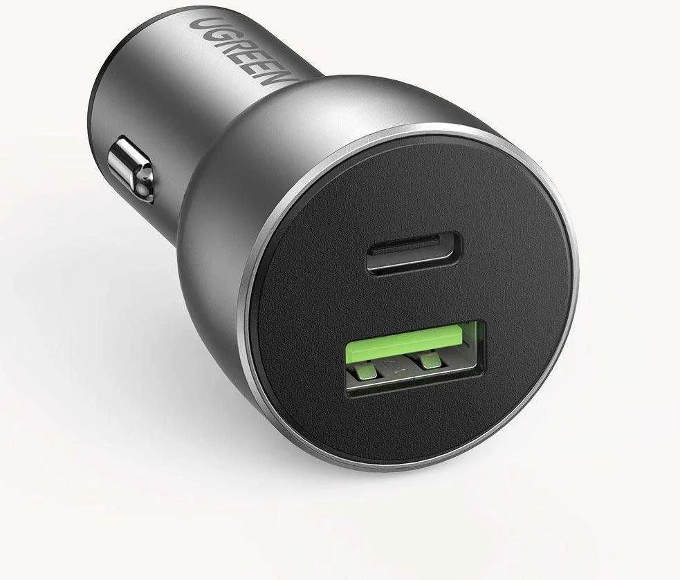 Automobilinis įkroviklis Ugreen CD213 USB-C/USB-A 36W pilkas