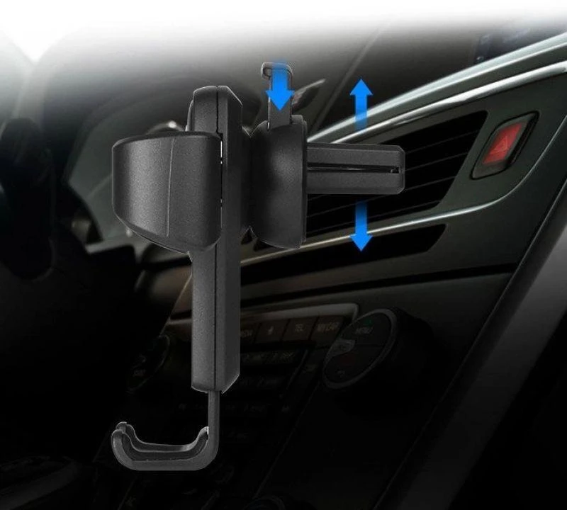 „Hurtel Car Holder H01“ juodos spalvos gravitacinis automobilio laikiklis ventiliacijos grotelėms