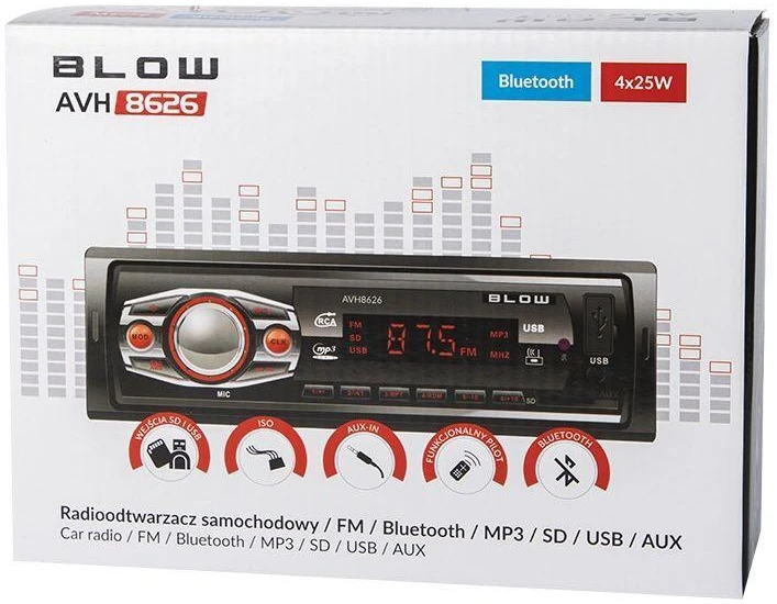 Automagnetola BLOW AVH-8626 MP3/USB/SD/MMC/BT