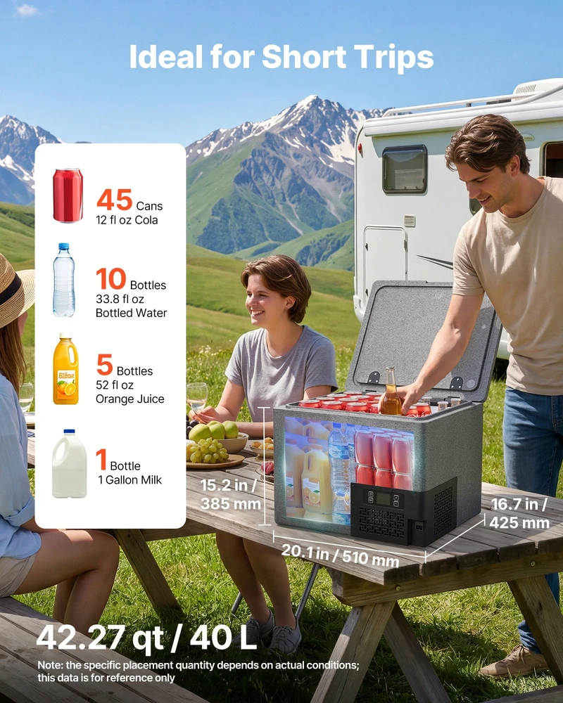VEVOR 12 voltų automobilinis šaldytuvas, 40 L