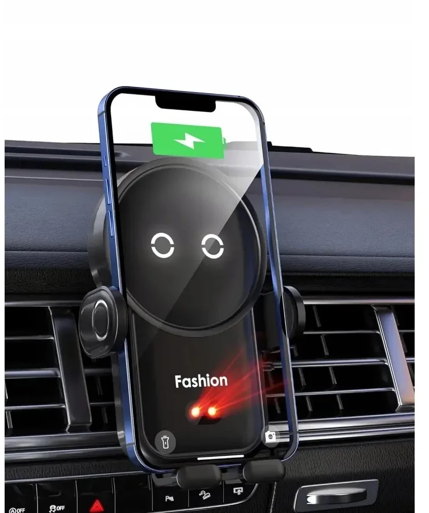 Automobilinis telefono laikiklis su belaidžiu įkrovimu (IQ / Qi)