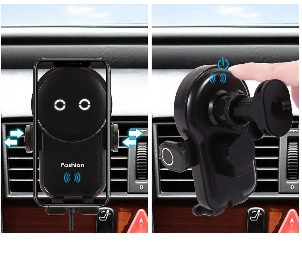 Automobilinis telefono laikiklis su belaidžiu įkrovimu (IQ / Qi)