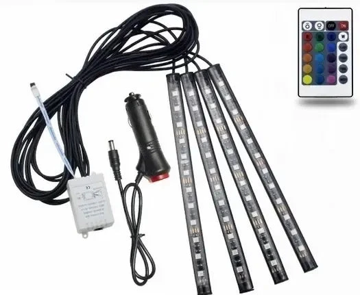 Automobilio LED RGB lazdelės 22CM