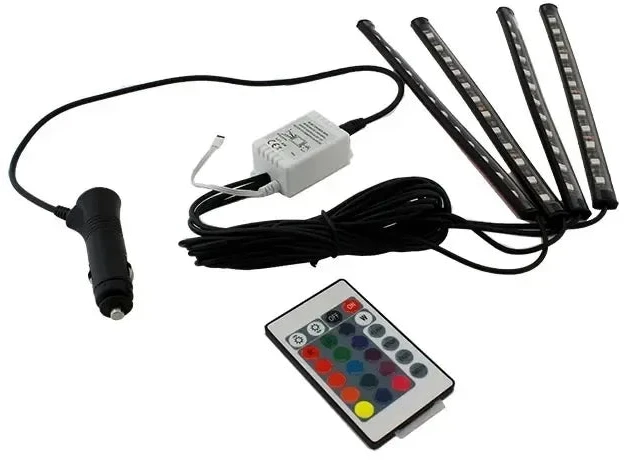 Automobilio LED RGB lazdelės 22CM