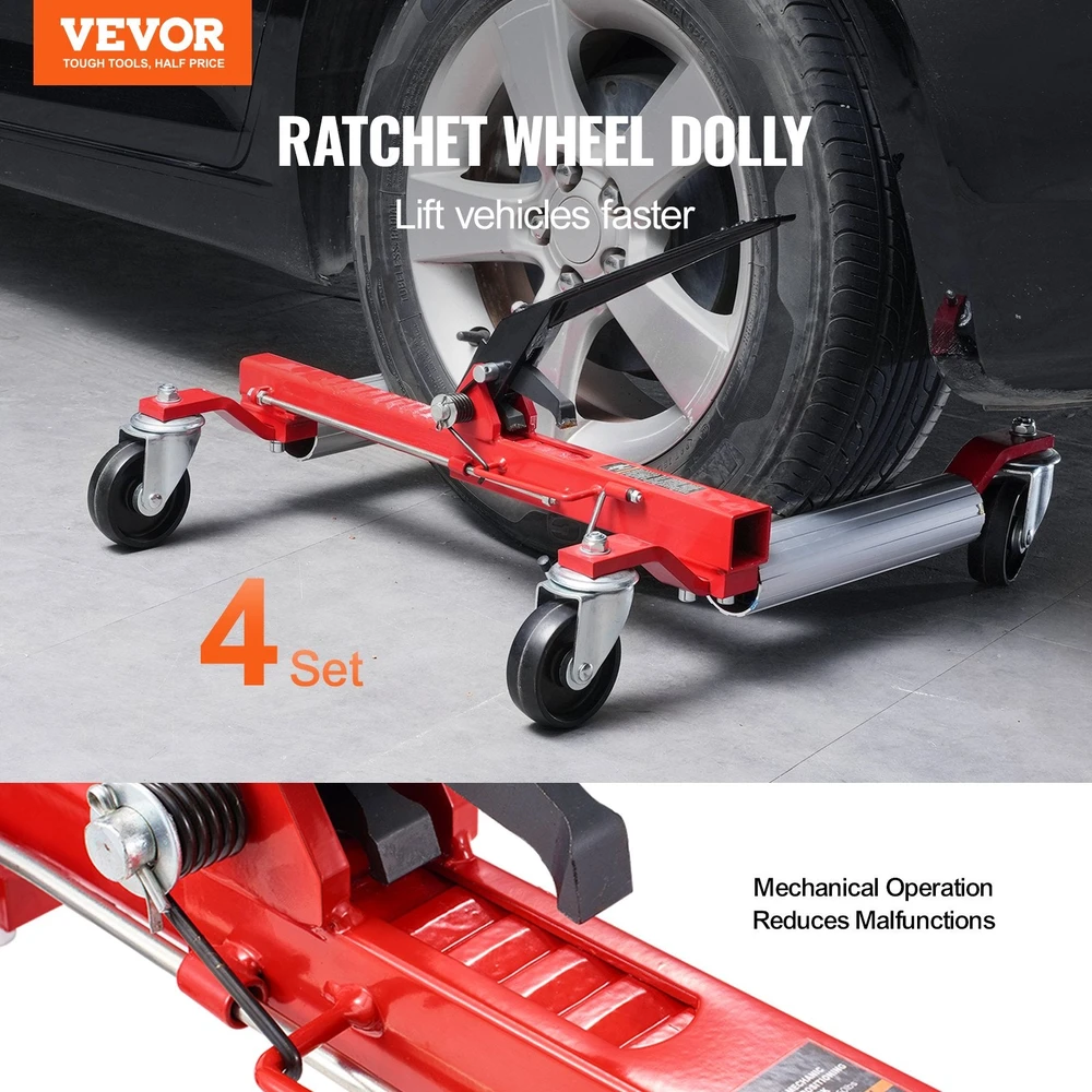 VEVOR Automobilių padangų keltuvas su ratukais 4 vnt.