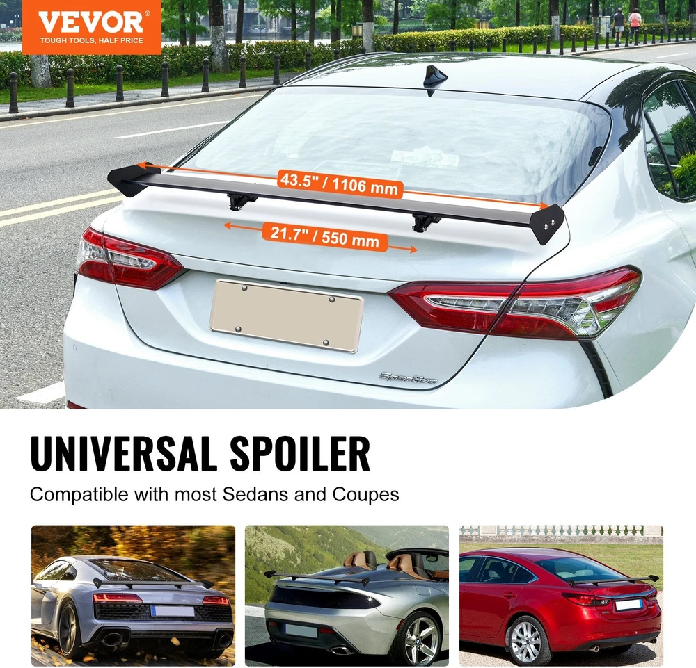VEVOR GT universalus aliumininis galinis spoileris