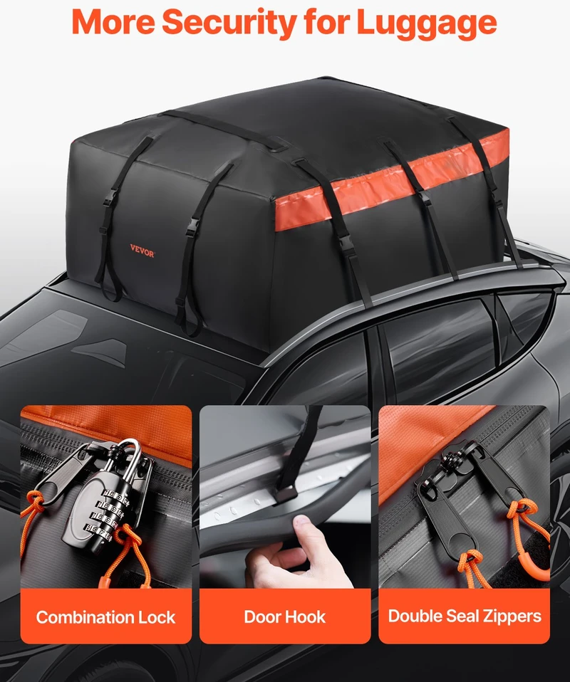 Vevor Automobilio stogo bagažinė 20 kubinių pėdų 840D PVC