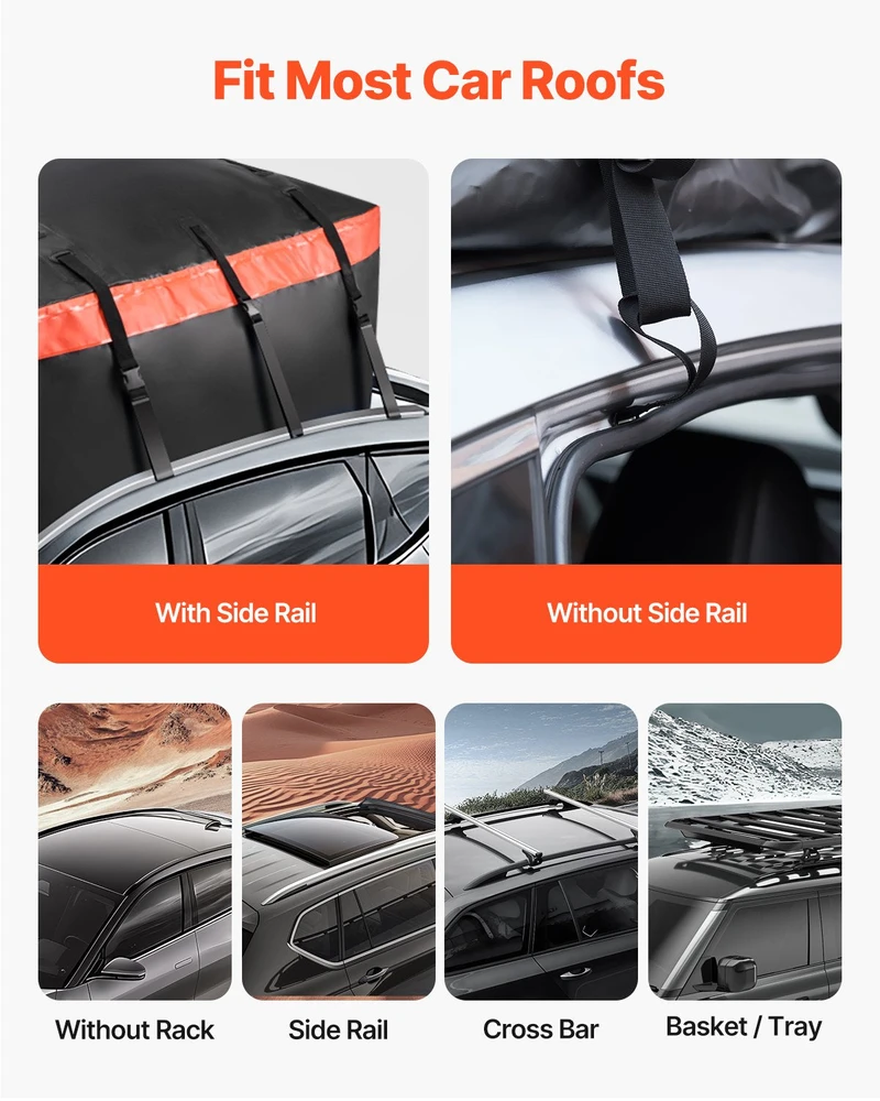 Vevor Automobilio stogo bagažinė 20 kubinių pėdų 840D PVC