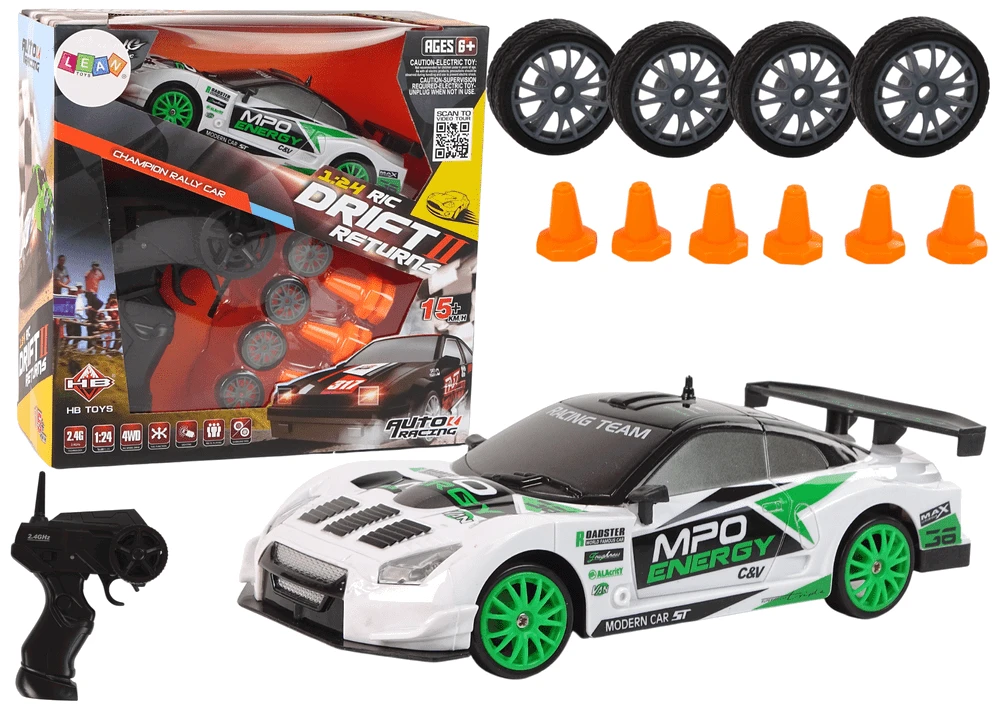 Lean Toys Nuotoliniu būdu valdomas DRIFT ralio automobilis su priedais