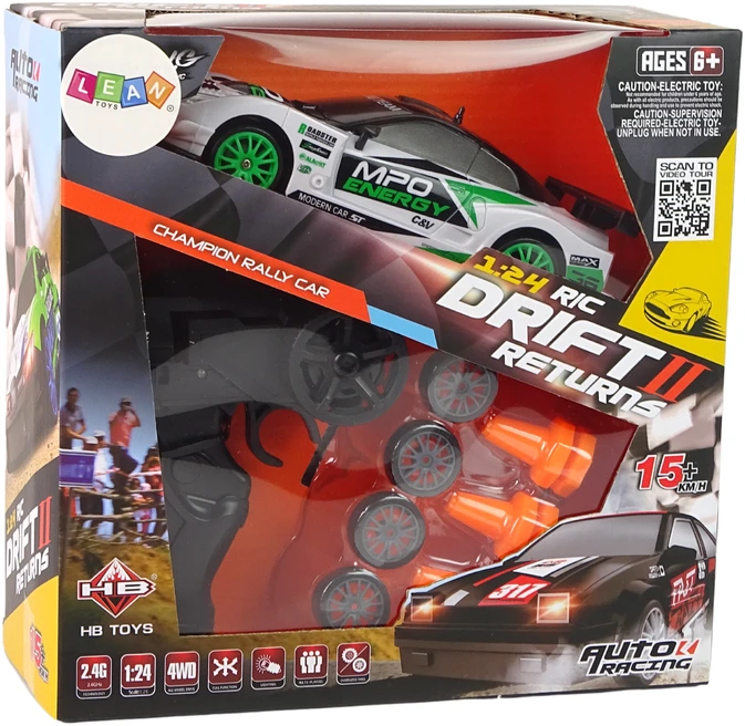 Lean Toys Nuotoliniu būdu valdomas DRIFT ralio automobilis su priedais