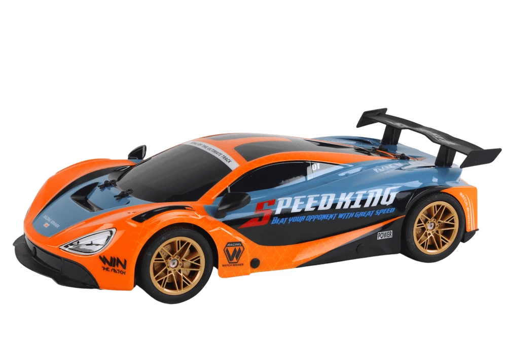 Nuotoliniu būdu valdomas sportinis automobilis Lean Toys, oranžinis, 42,5x22x10cm