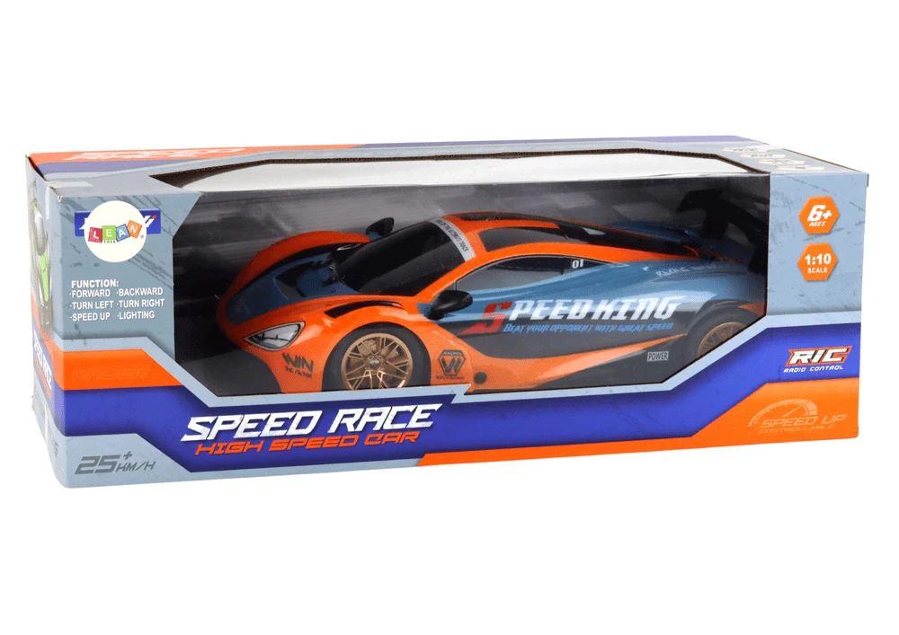 Nuotoliniu būdu valdomas sportinis automobilis Lean Toys, oranžinis, 42,5x22x10cm
