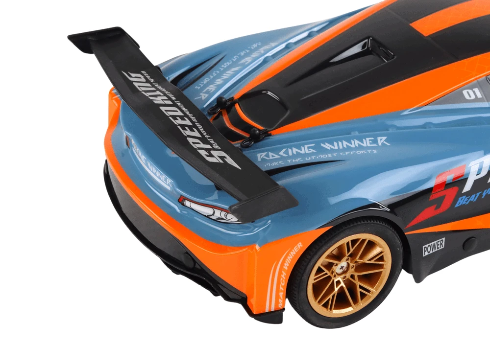 Nuotoliniu būdu valdomas sportinis automobilis Lean Toys, oranžinis, 42,5x22x10cm
