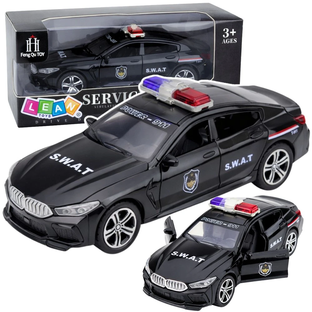 Lean Toys SWAT automobilis juodas