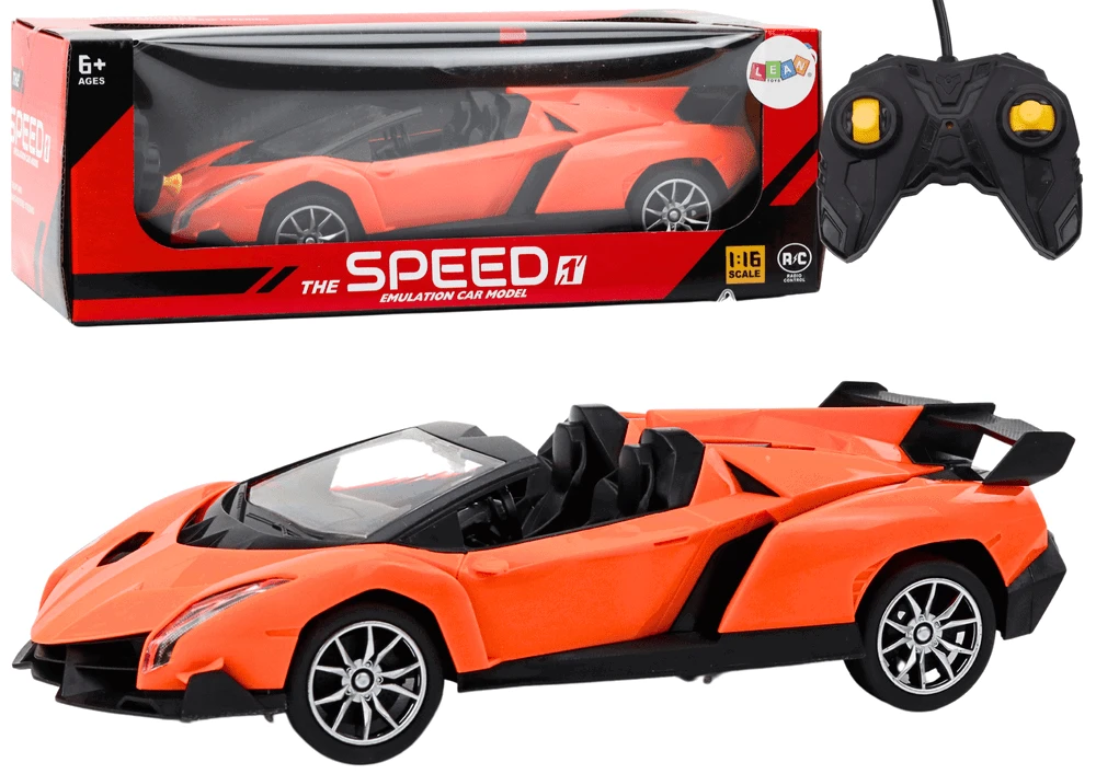 Lean Toys Nuotoliniu būdu valdomas sportinis automobilis RC 1:16 oranžinis