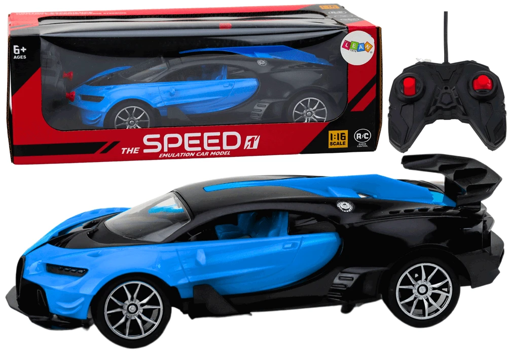 Lean Toys Mėlynas nuotoliniu būdu valdomas sportinis automobilis 1:16