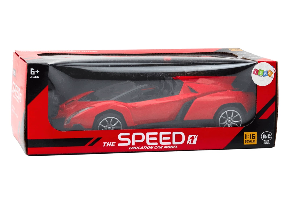 Lean Toys Nuotoliniu būdu valdomas raudonas sportinis automobilis RC 1:16