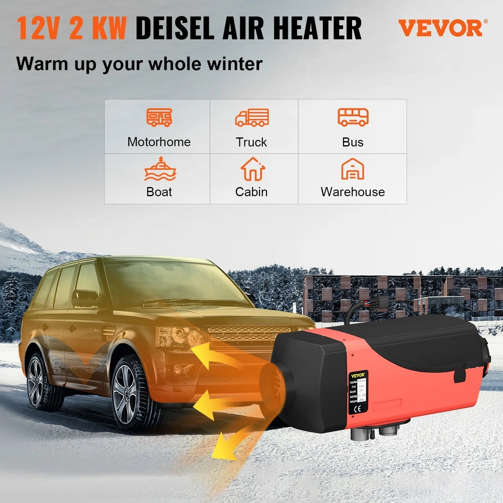 Vevor 12V 2kW dyzelinis oro šildytuvas