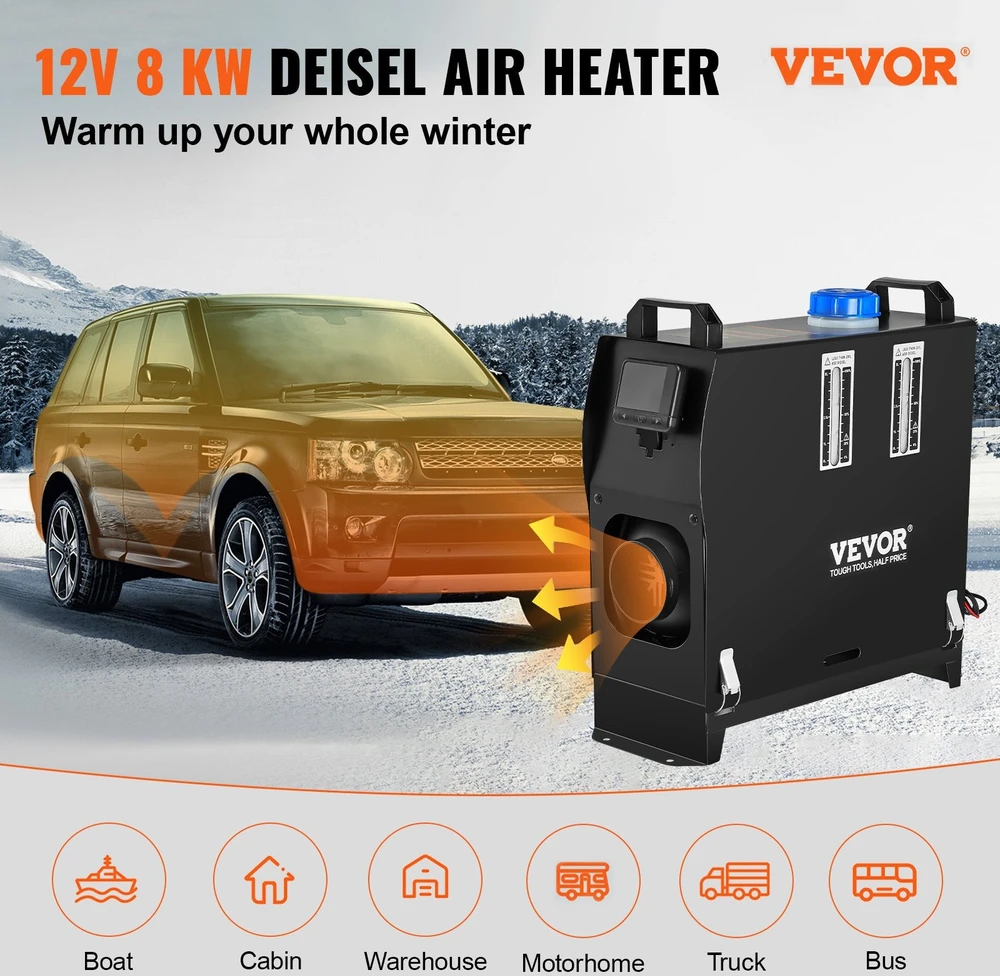 VEVOR 8 kW dyzelinis oro šildytuvas su LCD jungikliu