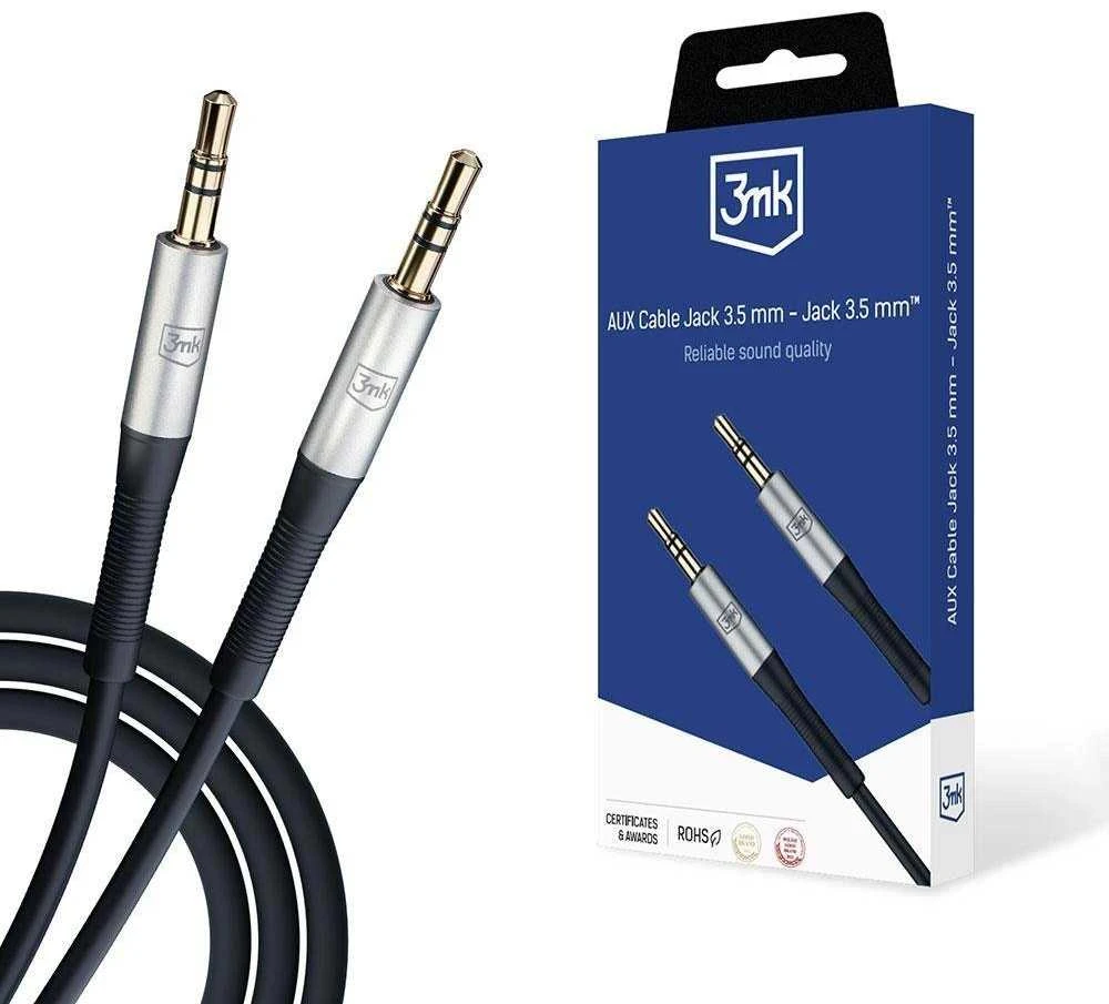 3MK AUX kabelis, 3,5 mm lizdas, 1 m