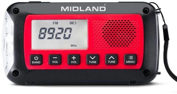 ALAN Midland ER100 avarinis radijas su 2600 mAh baterija