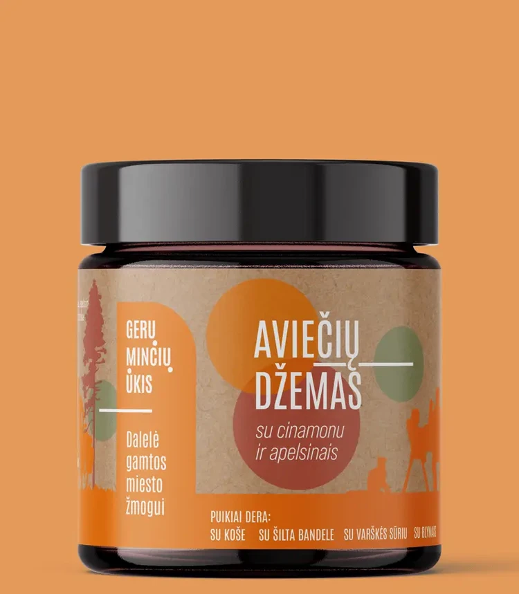 Aviečių džemas su cinamonu ir apelsinais, 230g