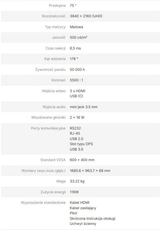 AVTEK DS2 75 colių informacinis monitorius