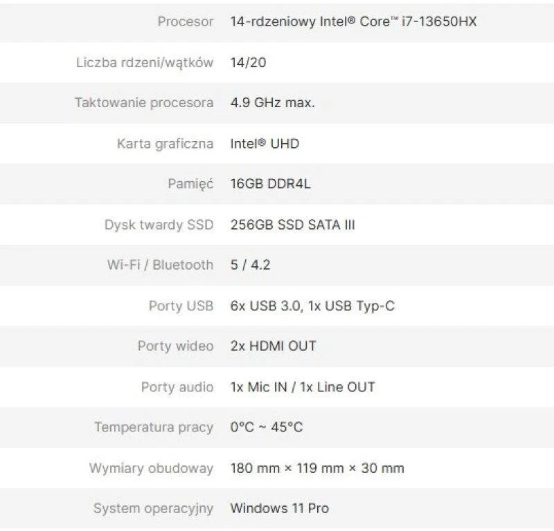 AVTEK OPS COMPUTER I7 13650HX 16GB 256GB/WIN 11 PR