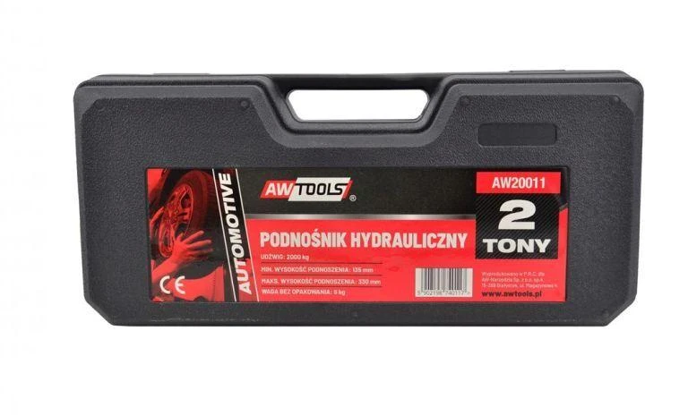 AW-Tools hidraulinis keltuvas 2 tonos, 135 - 335mm, dėklas