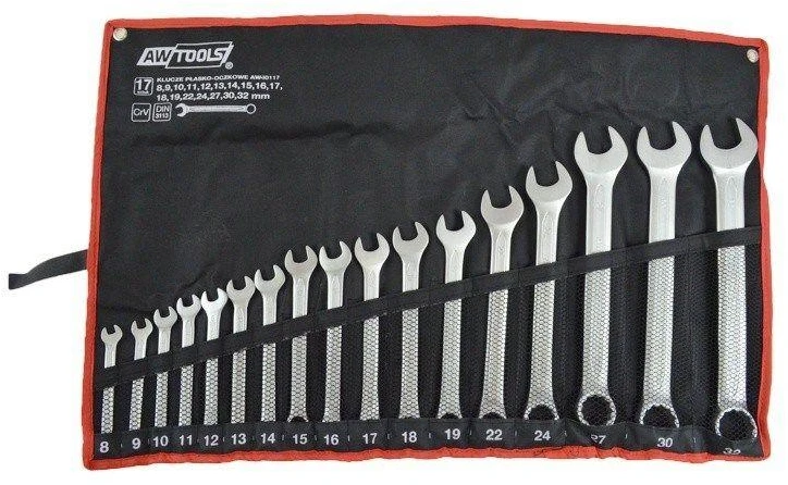 AW-Tools AWTOOLS KOMBINUOJŲ VERŽTAŽRAKČIŲ RINKINYS 17vnt. / 8mm-32mm /