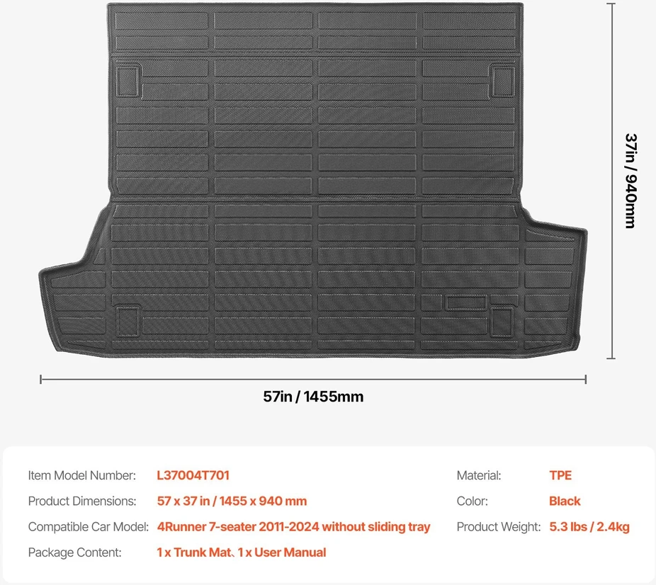 VEVOR Bagažo kilimėlis Toyota 4Runner 2010-2026