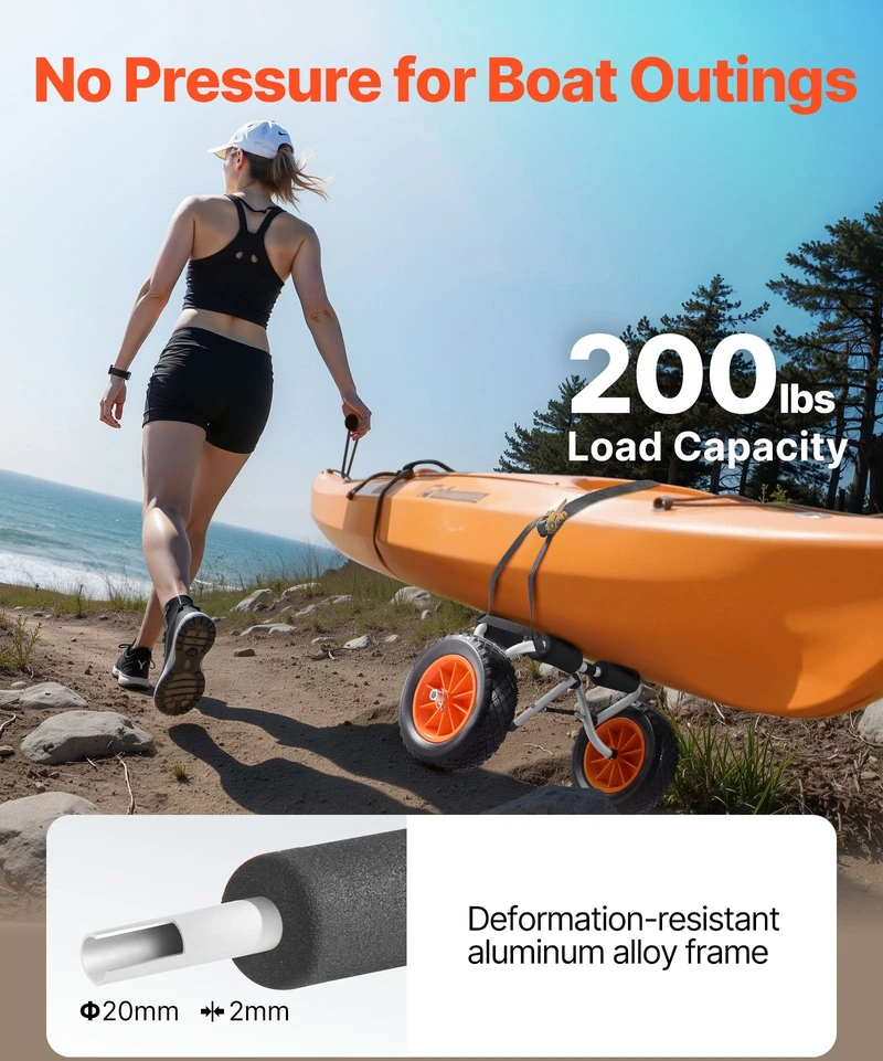 VEVOR Sulankstoma vežimėlis baidarėms, 90 kg apkrova