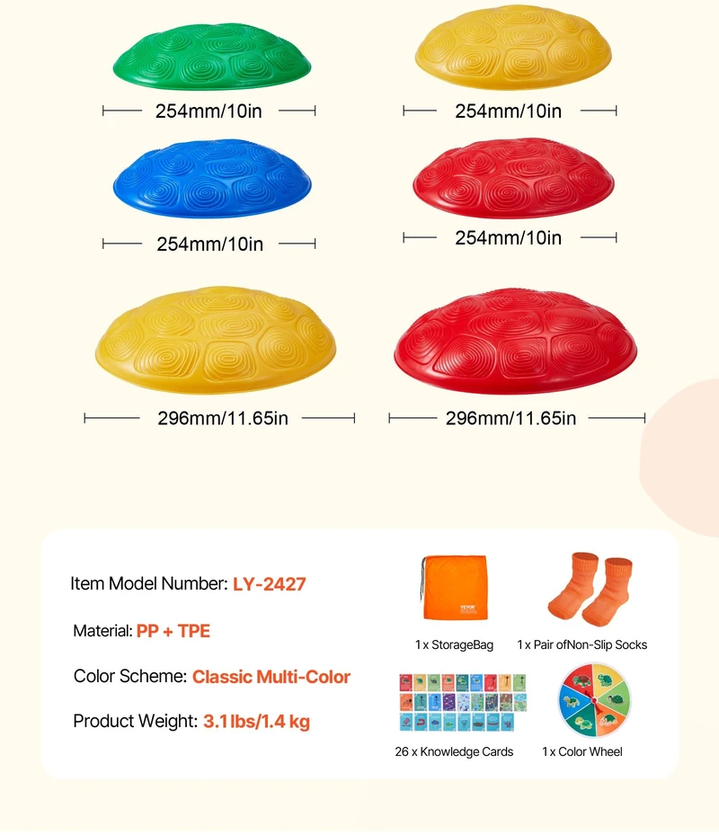 Vevor Vaikų pusiausvyros lavinamieji akmenys (6 vnt.)