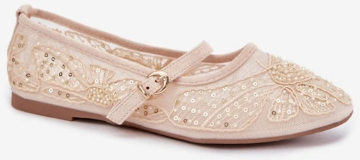 Balerinos su blizgiomis gėlių detalėmis Step in style