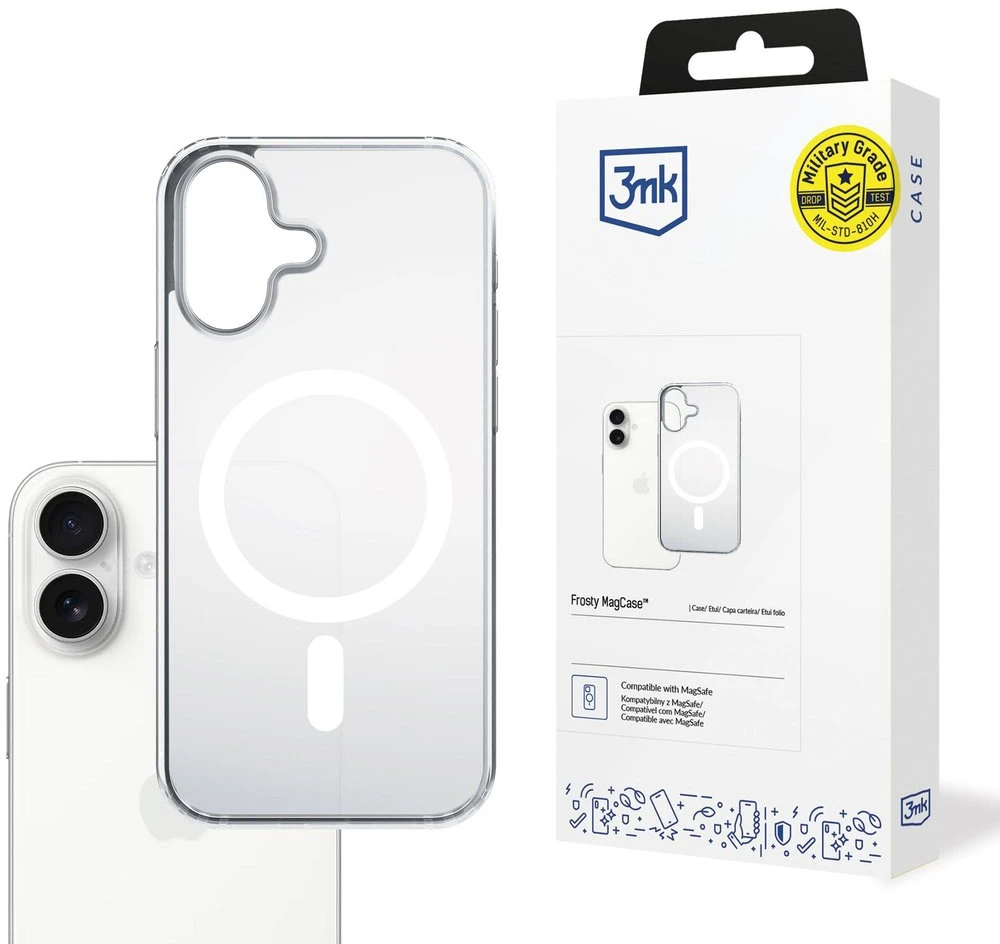 3MK Frosty MagDėklas Dėklas Apple iPhone 17 baltos spalvos