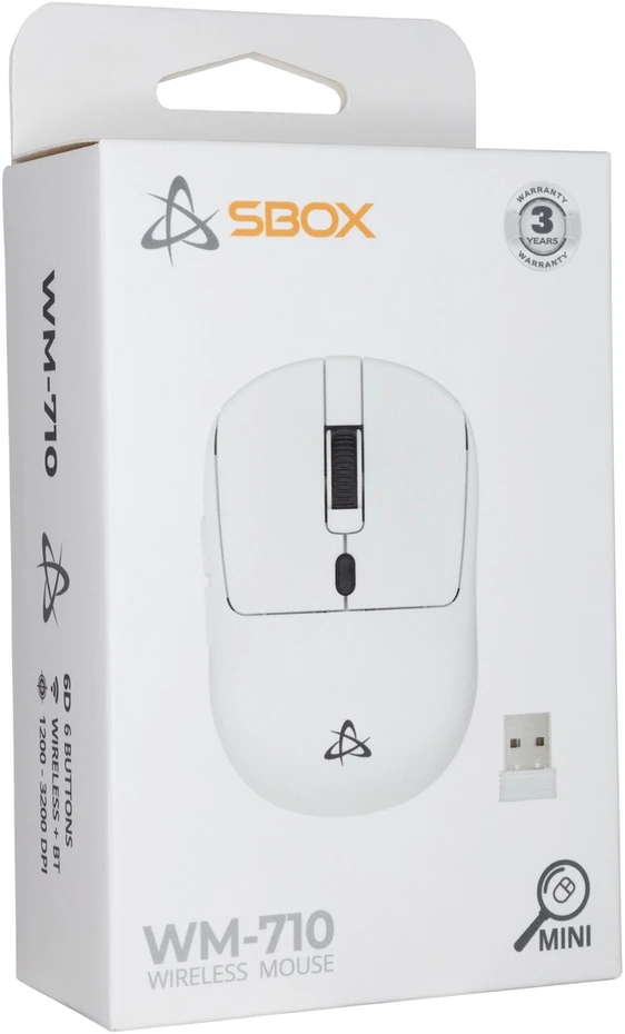 Balta belaidė pelė SBOX WM-710