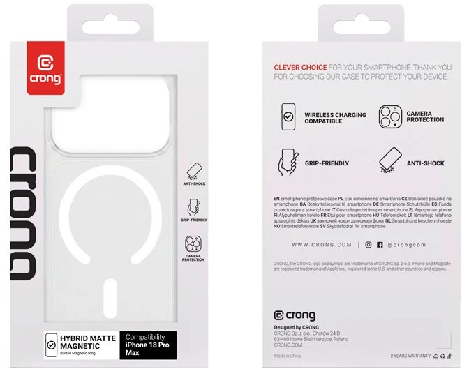 Balta „MagSafe“ dėklas iPhone 18 Pro Max / 17 Pro Max