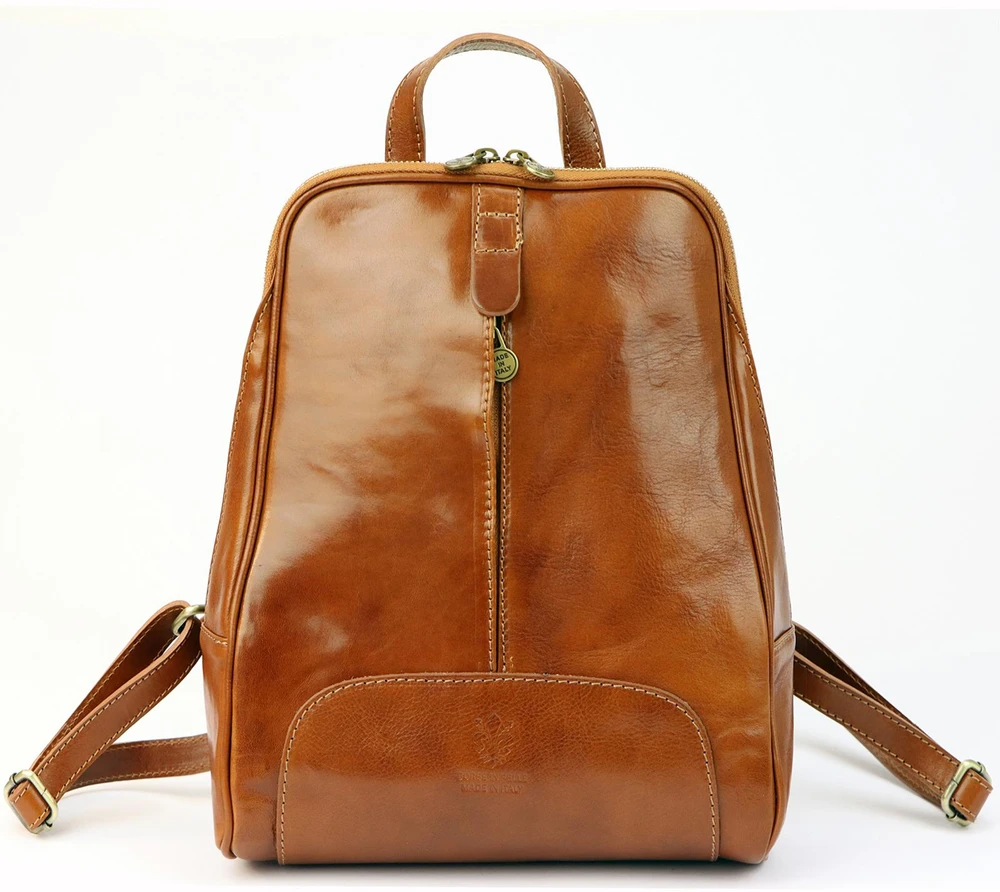 Balta natūralios odos kuprinė Florence