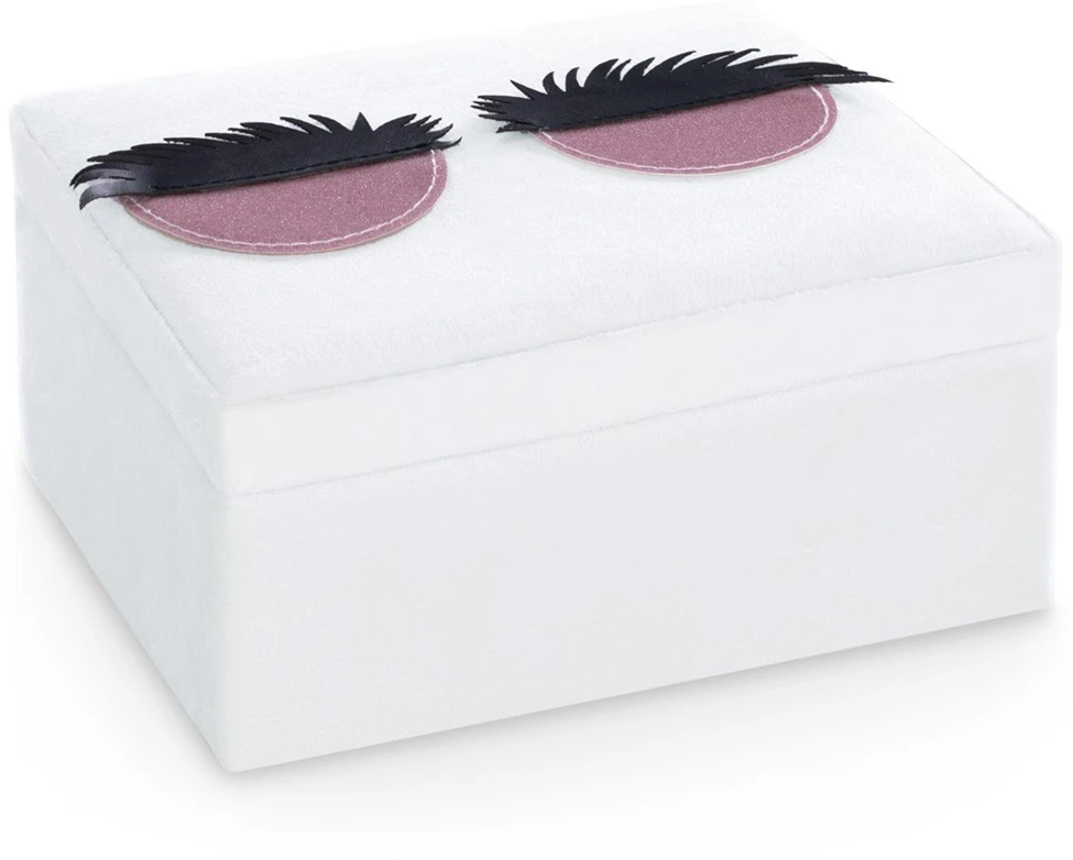 AmeliaHome Balta papuošalų dėžutė AH Lashes 14×9 cm