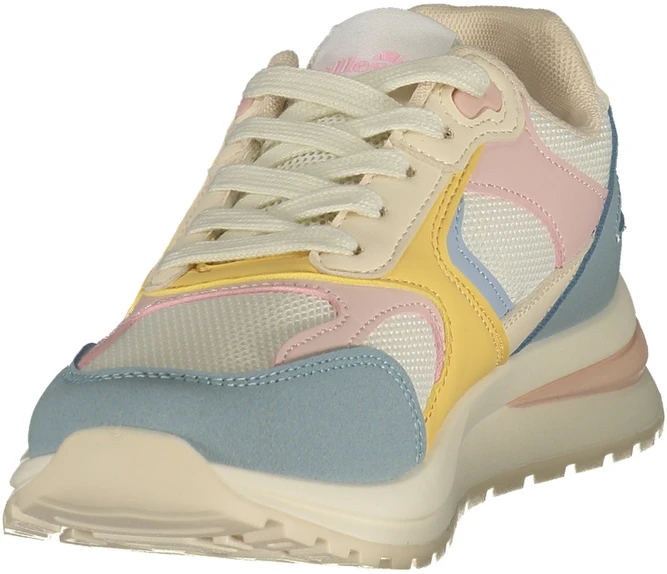 Balta sneakersy moterims Ellesse Irma 001 – mėlyna, rožinė i geltona detale