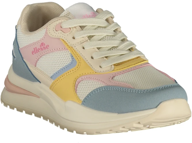 Balta sneakersy moterims Ellesse Irma 001 – mėlyna, rožinė i geltona detale